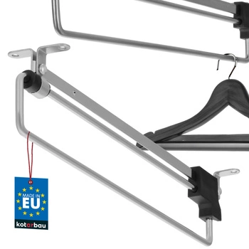 Výsuvný vešiak na košele do šatníka strieborný 300 mm