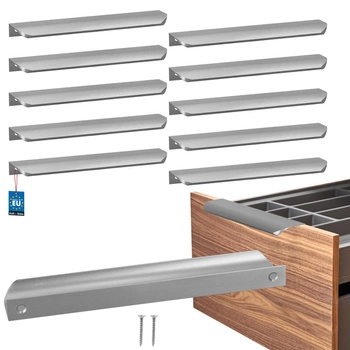 Úchyt nábytkový hliníkový strieborný 192/212 mm sada 10 ks.