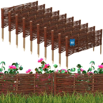 Prútený záhradný plot riadený palisáda lemovanie 60x20 cm sada 10 ks.