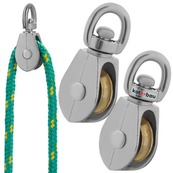 Jednoduchá poniklovaná káblová kladka 3/4" fi 5 mm sada 2 ks.