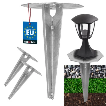 Základňa pre záhradné svietidlá zapustená do zeme kotva 190 mm sada 2 ks.