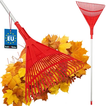 Veľké vejárové hrable na lístie 50 cm + hliníková násada 1,3 m