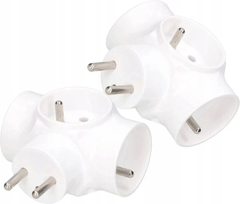 Zlodejská rozbočka 3 uzemňovacie zásuvky - 2 ks