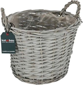 Koš z prútia, kvetinová nádoba na kvety a stromček fi 31 cm - Farba šedá