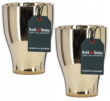 Puzdro hrnca glazovaná keramika zlatá - 2 ks.