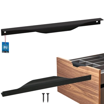 Hranatá nábytková úchytka moderná hliníková matná čierna 256 mm