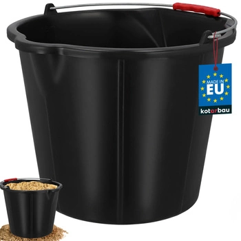 Vedro s výpustou a lievikom 15 l stavebné strong - Farba čierna