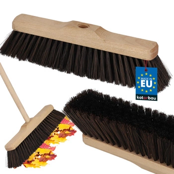 Drevená metla na lístie, podlahy, dlažbu nylon 30 cm