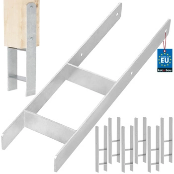 Základňa stĺpika h na zamurovanie pozinkovaná strieborná 150 mm sada 6 ks.