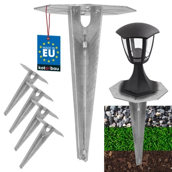 Základňa pre záhradné svietidlá zapustená do zeme kotva 190 mm sada 4 ks.