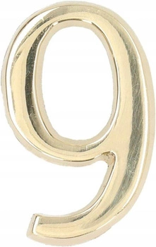 Číslo domu "9" číslo dverí 5 cm mosadz