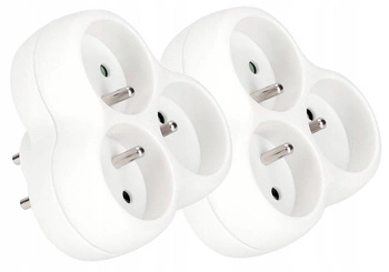 3-zásuvkový zlodejský sieťový rozdeľovač s uzemnením - 2 ks.