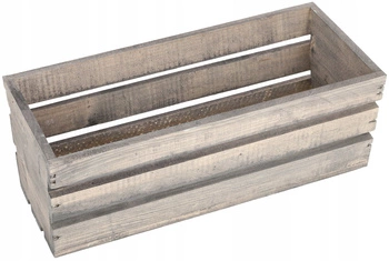 Drevený balkónový kvetinový box na bylinky sivý 40 cm