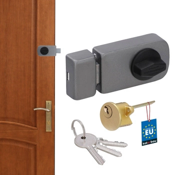 Povrchový jednobodový zámok oblúkový pre dvere antracitový 95 mm