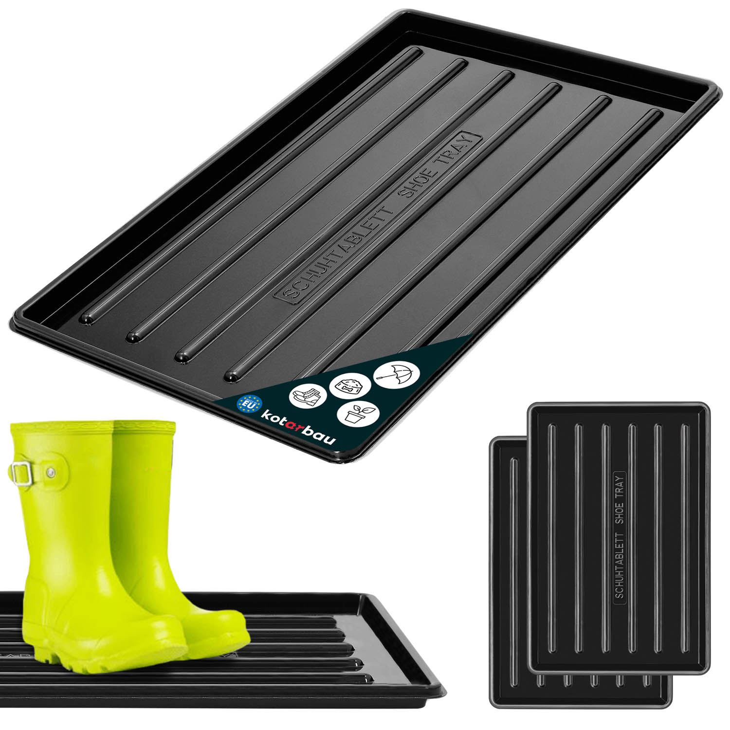 Odkvapkávač na topánky 45x30 cm sada 2 ks - Farba čierna