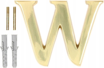 Písmeno "w" pre výšku domových dverí z mosadze 10 cm