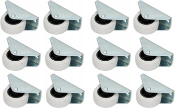 Nábytkové kolieska gumové pevné 40 mm tuhý valec - 12 ks.