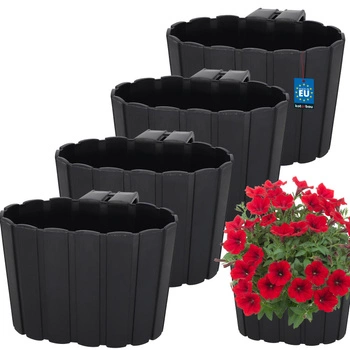 Kvetináč balkónový antracit 150 MM Sada 4 ks..