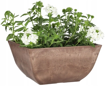 Kompozitný záhradný kvetináč mrazuvzdorný hnedý 25x25 cm