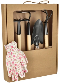 Mini sada záhradného náradia 4 ks. + rukavice