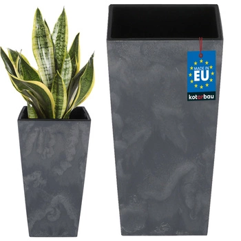 Kvetináč s vložkou 140x140x267 mm betónová konštrukcia