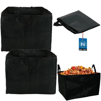 Záhradný kôš na lístie trávu obdĺžnikový zelený 120 l sada 2 ks.