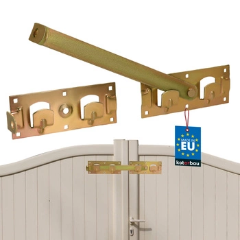 Bránová závora západka blokácia na brány dvere bránky zlatá 43 cm