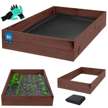 Debnička na zeleninu drevená bylinky pestovanie hnedá 140x80x18 cm