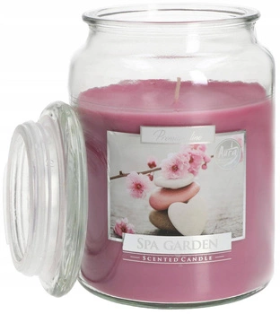 Veľká sklenená vonná sviečka s viečkom 100 h - spa garden