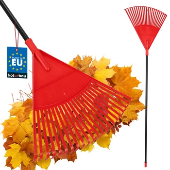 Veľké vejárové hrable na lístie 49 cm + hliníková násada 1,5 m