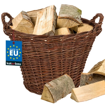 Kôš drevený kvetináč prútené kvety 60 cm plášť