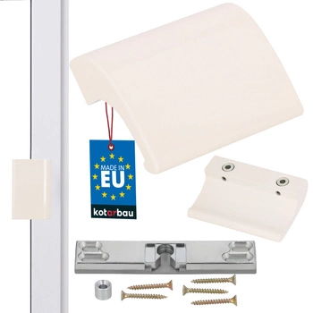 Závor balkónový úchyt dvere zámok palivový hliníkový - Farba krémová