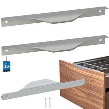 Hranatá nábytková úchytka moderná hliníková strieborná 192 mm sada 2 ks.