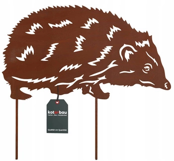 Figúrka ježka kovový ornament záhrada hrdza