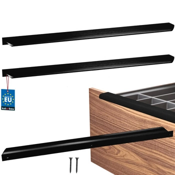Úchyt nábytkový hliníkový čierny mat 416/436 mm sada 2 ks.