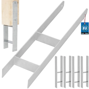 Základňa stĺpika h na zamurovanie pozinkovaná strieborná 140 mm sada 4 ks.