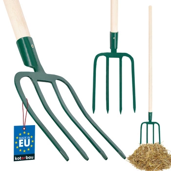 Poľnohospodárske vidly so 4 hrotmi a rukoväťou