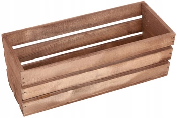 Drevený balkónový kvetinový box na bylinky hnedý 40 cm