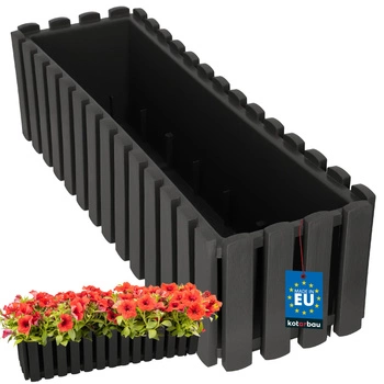 Kvetináč balkónová truhlica na zábradlie rustikálny sivý 600 mm