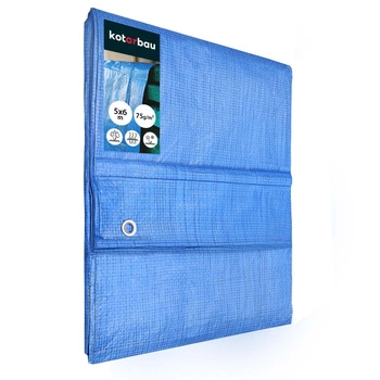 Plachta ochranná pevná hrubá univerzálna modrá 75 g/m2 5x6 m