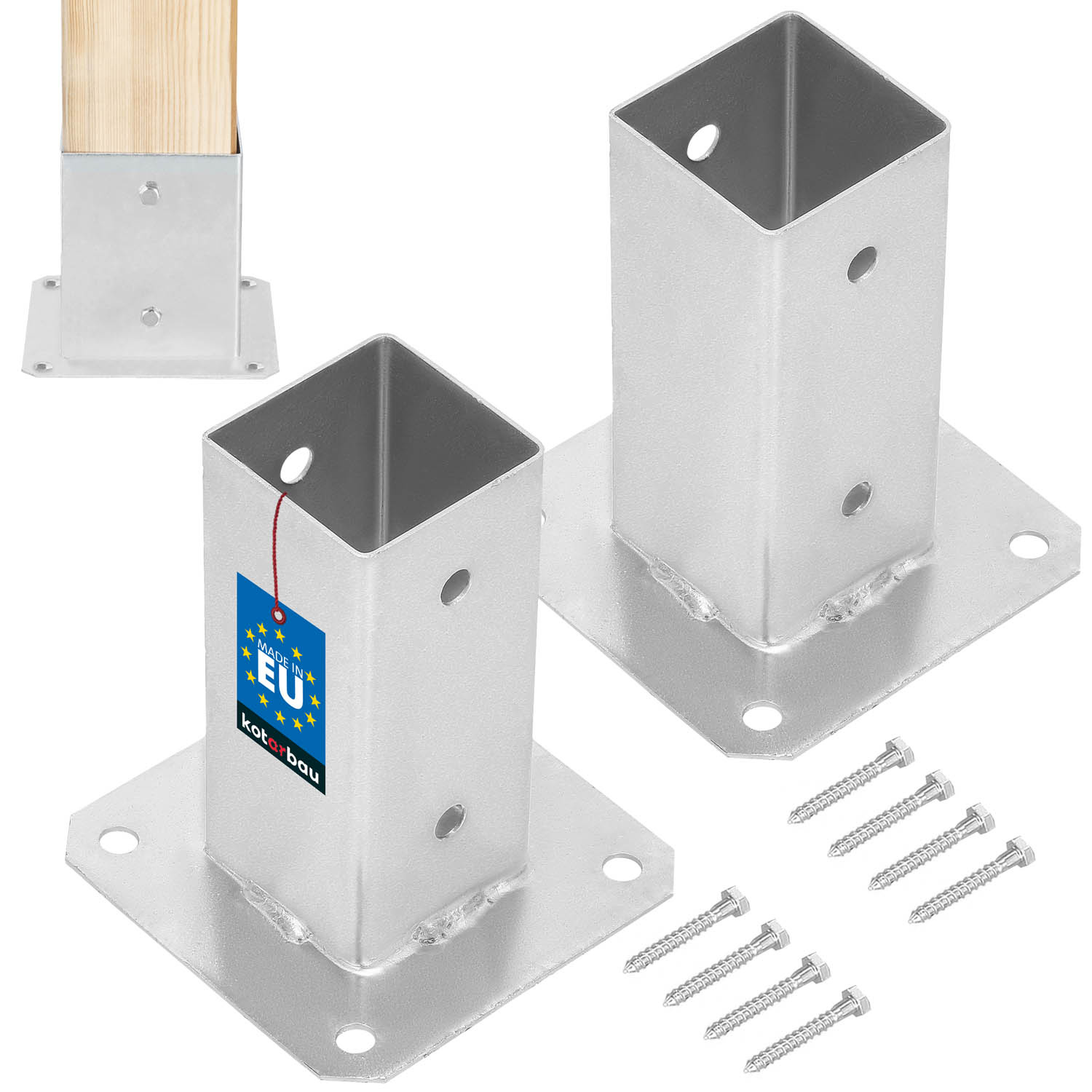 Skrutkovaná základňa tyče 60x60 mm sada 2 ks.