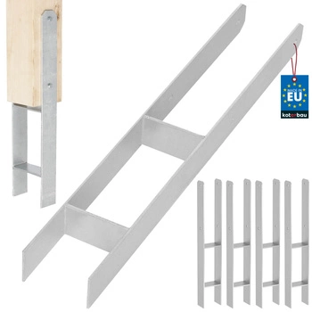 Základňa stĺpika h na zamurovanie pozinkovaná strieborná 90 mm sada 4 ks.