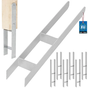 Základňa stĺpika h na zamurovanie pozinkovaná strieborná 90 mm sada 6 ks.