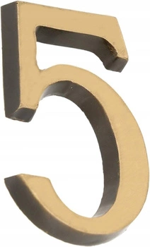 Číslo domu "5" číslo dverí 3d 5cm patina