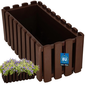 Kvetináč balkónová truhlica na zábradlie rustikálny hnedý 400 mm