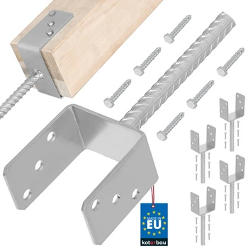 Základňa stĺpa s osadzovacou tyčou 90 mm sada 4 ks.