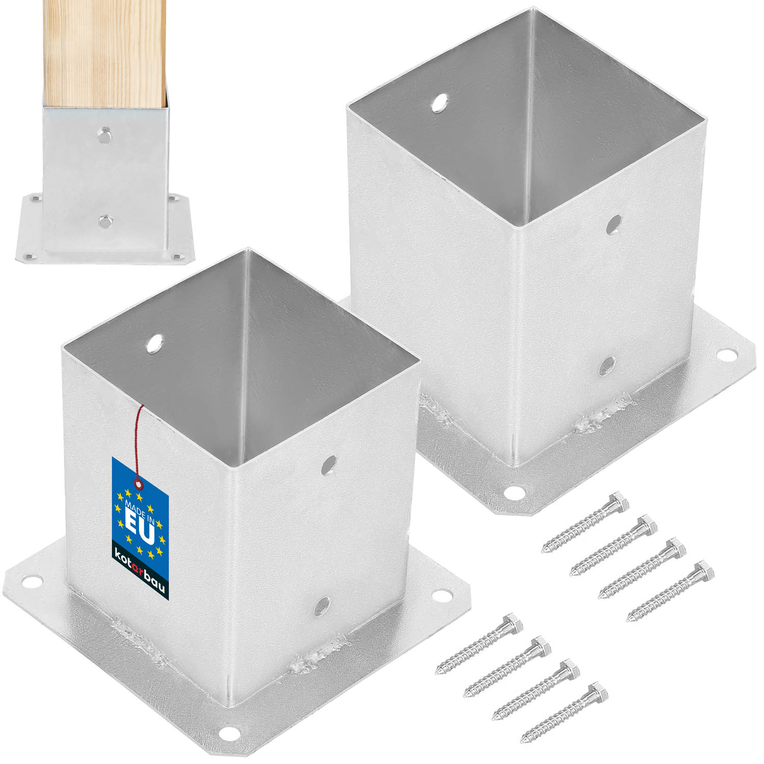 Skrutkovaná základňa tyče 120x120 mm sada 2 ks.