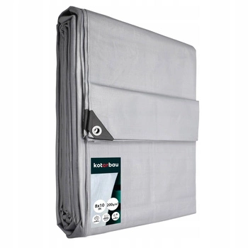 Plachta ochranná pevná hrubá univerzálna strieborná 200 g/m2 8x10 m