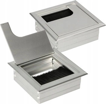 Hliníková priechodka na káble strieborná 80x80 mm - sada 2 ks.