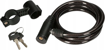 Bezpečnostný káblový zámok na bicykel 150 cm rukoväť